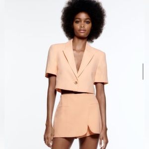 ZARA Linen Cropped Blazer